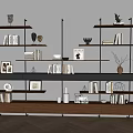 Nordic Solid Wood Bookshelf Hanger Storage Rack Display Rack Partition Wall Hanging Bookshelf Creative Decorative Rack 3d model