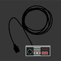 Retro Game Controller With Black Cable Directional Pad And Red Black Buttons As Household Item 3d model