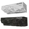 Poliform Modern Reception Desk With White And Black Marble Elegant Design