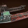 Two Modern and Rusty Tanker Ships with Contrasting Hull Designs and Aged Features 3d model