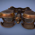 Vintage Brass Binoculars Commercial Equipment With Decorative Design For Nautical Use