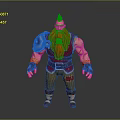 Strong Fantasy Warrior Character 3D Model With Red Hair Beard And Leather Shoulder Armor
