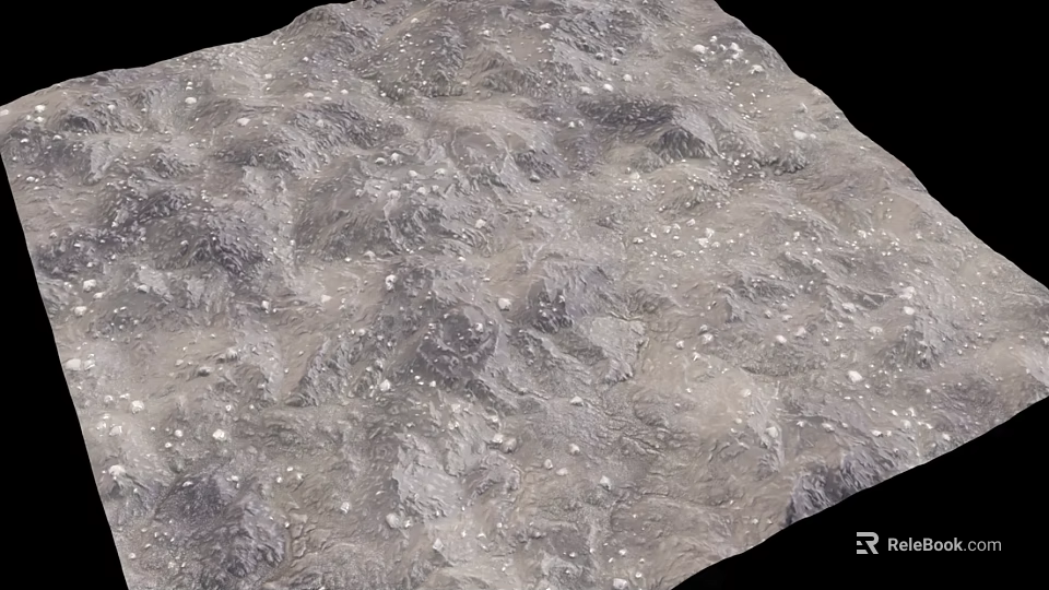 Rough Textured Gray Ground Surface With White Spots And Natural Particles 3d model 