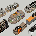 Various Retail Display Shelves With Multi Tiered Design And Counter Units