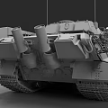 Detailed Military Tank Model With Gun Barrel Tracks And Structural Details
