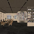 Modern Library Creative Library Bookshelf Book Bar Reading Room Bookcase Bookshelf Display Cabinet 3d model