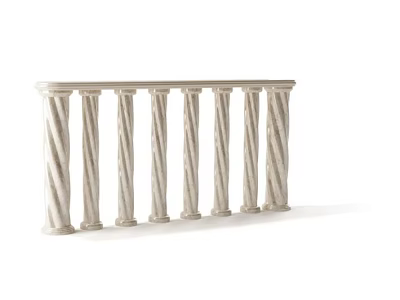Elegant Stone Balustrade With Twisted Columns Classical Architectural Component Design 3d model