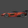Red Sports Car with Black Accents Large Rear Wing Sleek Body and Black Wheels Design