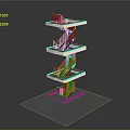 Modern style spiral staircase metal handrail multi-layer platform industrial design building components