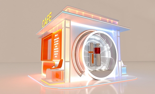 Modern pop-up shop Coffee pop-up shop 3d model