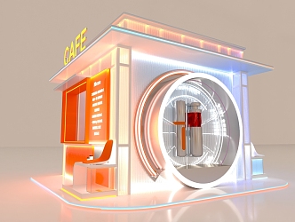 Modern pop-up shop Coffee pop-up shop 3d model