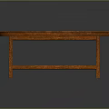 Orange Wooden Oval Table With Four Legs On Gray Background