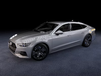 Silver Audi Modern Sedan With Sleek Exterior And Black Alloy Wheels 3d model
