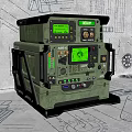 Green Military Communication Equipment With ABS-E XCLUB Display Screen And Signal Control Buttons