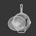 Heavy Duty Cast Iron Pan with Transparent Glass Lid and Sturdy Side Handles