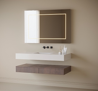 Modern Hanging Bathroom Cabinet Wash Desk Bathroom Cabinet 3d model