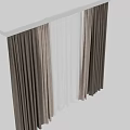 Elegant Layered Curtains With Textured Outer Drapes And Sheer White Inner Panels