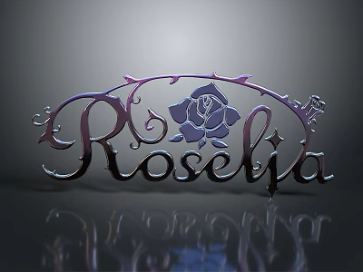 Decorative Roselja Metal Sign With Rose Design Curved Patterns And Spiked Edges 3d model