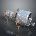 Industrial Equipment Metallic Turbine Structure With Rotating Blades And Support Frame Design