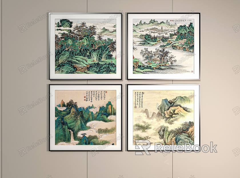 landscape traditional Chinese painting model