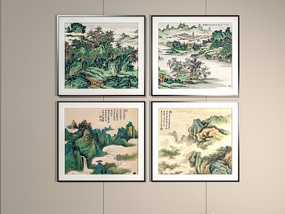 landscape traditional Chinese painting model