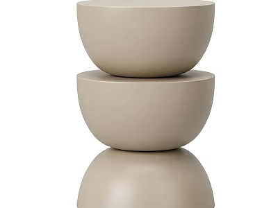 Modern Minimalist Beige Side Table Featuring Stacked Round Shapes For Living Room Decor 3d model