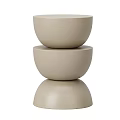 Modern Minimalist Beige Side Table Featuring Stacked Round Shapes For Living Room Decor