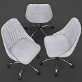 Table and Chair Combination Office Cabinet Armchair Chair Fabric 3d model