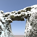 Modern stone snow scene 3d model