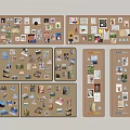 Creative Corkboard Photo Wall With Various Layouts Decorated With Photos Cards And Notes