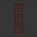 Vintage Wooden Storage Cabinet With Intricate Carved Patterns And Open Shelves