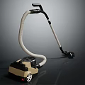 Modern Beige And Black Vacuum Cleaner With Long Hose And Wheels Design