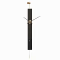Modern Black Vertical Wall Clock With Gold Hands And Sleek Design Elements 3d model