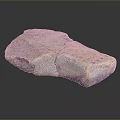 Natural Stone Block With Textured Surface And Visible Crack Patterns 3d model