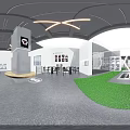 Modern Fitness Studio Interior With People Exercising And Training Equipment Layout