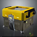 Yellow Brown Equipment Case With Black Handles Green Indicators Support Legs And Number 123
