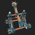 Catapult Stylized Catapult Shell Bomb Cannon 3d model