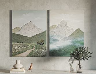 Modern Landscape Painting Hanging Painting Decorative Painting 3d model