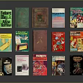 Vintage Book Collection With Colorful Covers Various Designs And Classic Titles