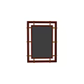 Wooden Framed Mirror With Metal Accents And Classic Design For Home Decor