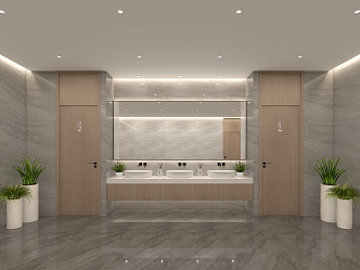 Modern Public Toilet Public Washbasin Commercial Toilet Office Building Toilet Hotel Toilet Modern Washbasin 3d model