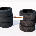 Stacked Car Tires Displaying Various Tread Patterns And Surface Textures 3d model