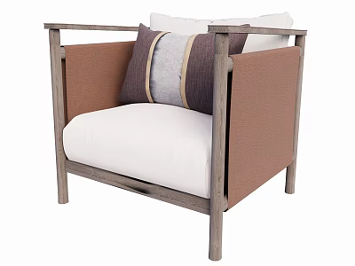 New Chinese-style Single Sofa 3d model
