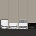 Modern Household Robotic Vacuums Various Models Neatly Arranged For Home Use