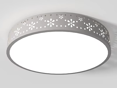 Modern Round Ceiling Light With Hollow-out Flower Patterns And Bright Illumination 3d model
