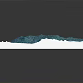 3D Square Terrain Model With Green Blue Textured Surface And White Base