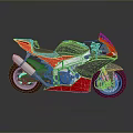 Sporty Red And Silver Motorcycle With Sleek Design And Reflective Exterior