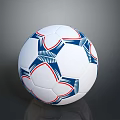 White Blue Red Patterned Soccer Ball With Traditional Sports Equipment Design