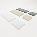 Collection of Rectangular Textured Mats in White Beige and Gray Tones 3d model