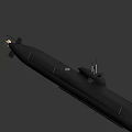Black Submarine Model Exterior Design With Conning Tower And Smooth Surface 3d model